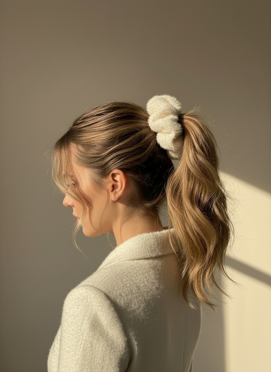 XL Snow Puff Scrunchie