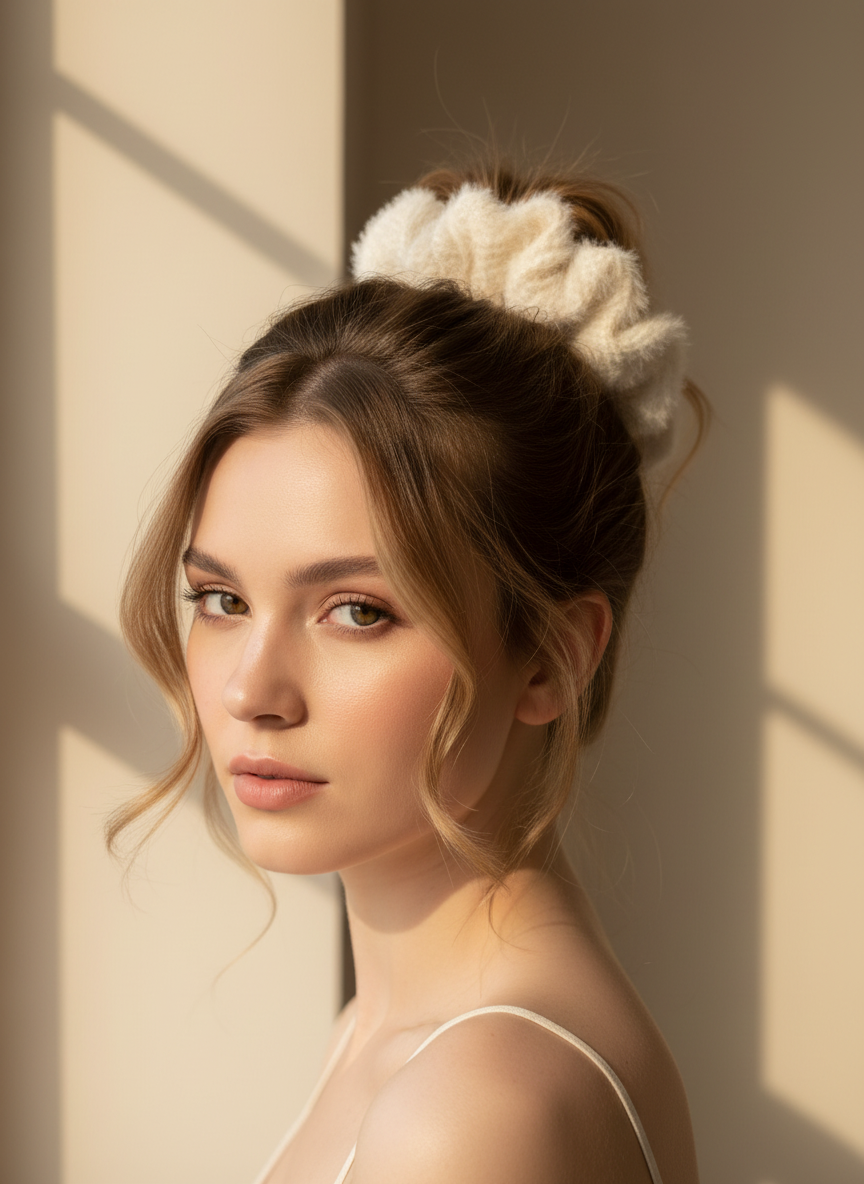 XL Snow Puff Scrunchie