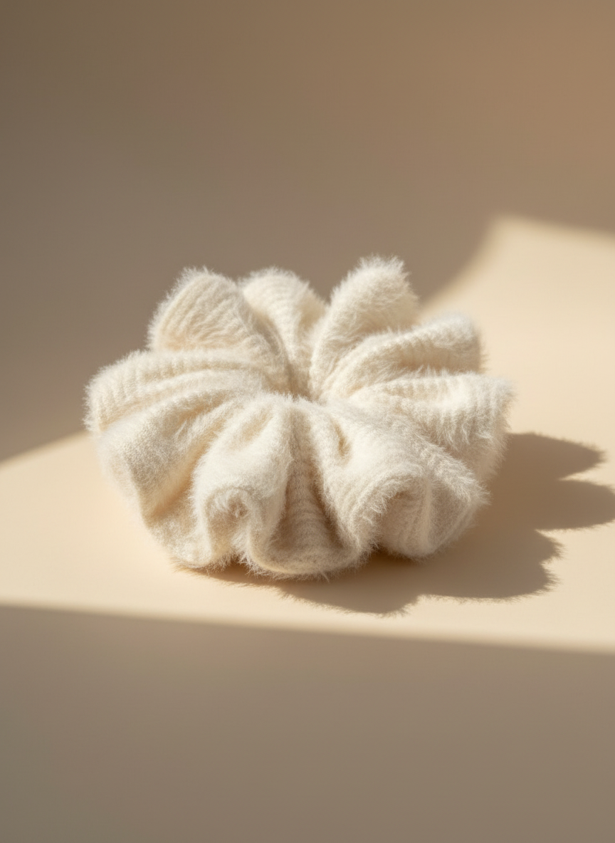 Large Snow Puff Scrunchie