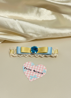 Maureen Layered Aqua Flat Bow