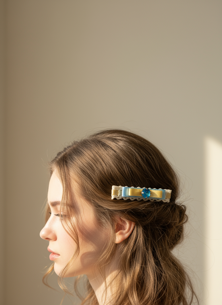 Maureen Layered Aqua Flat Bow