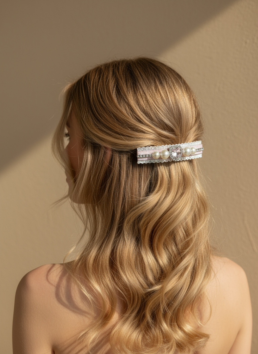 Trista  Colorblock Bejewelled Slim Clip