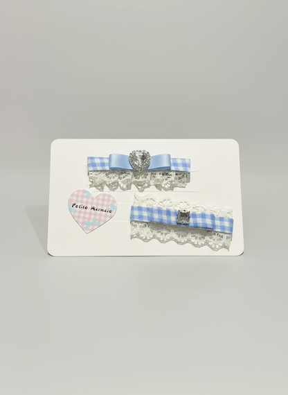 Alice Plaid Bejewelled Flat Bow