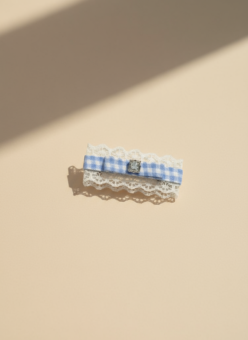 Alice Plaid Bejewelled Flat Bow