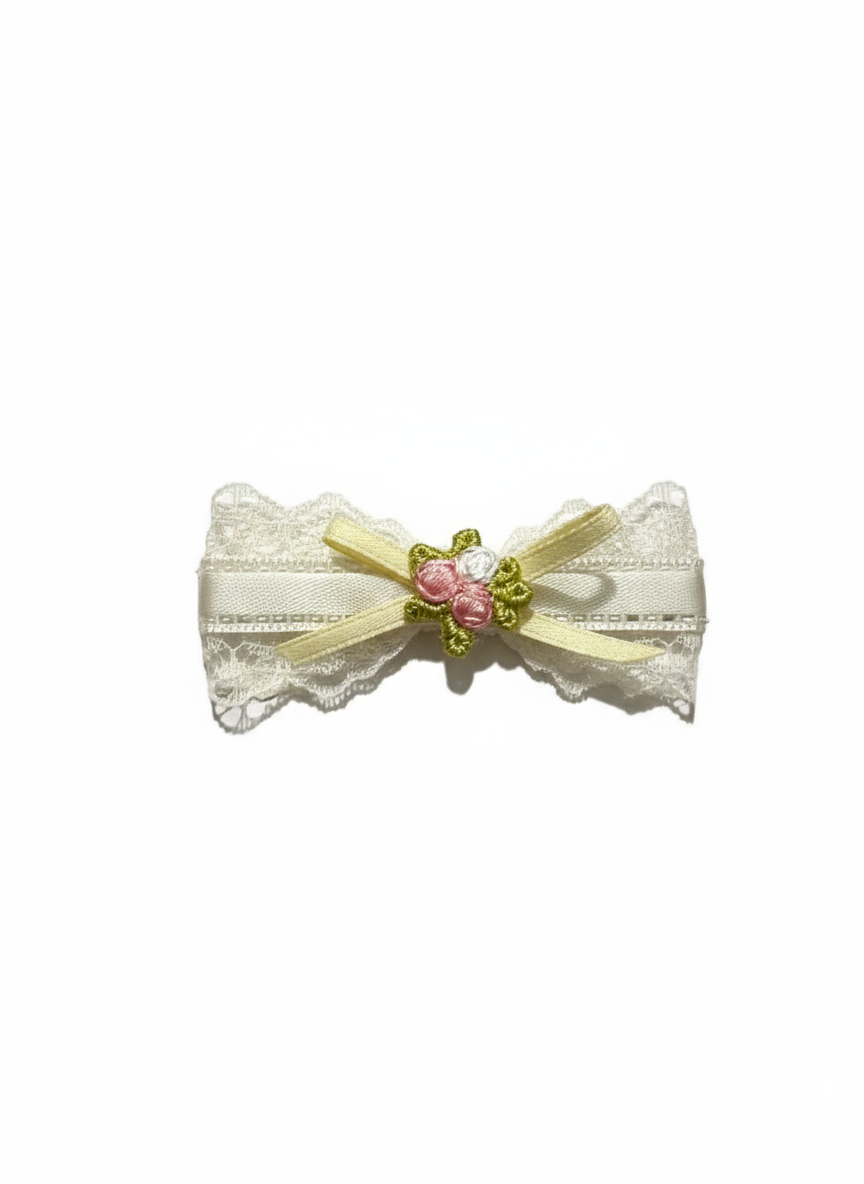 Vivian Embroidery Fleur Flat Bow