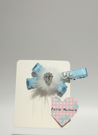 Snow Pom Pom Criss Cross Clip