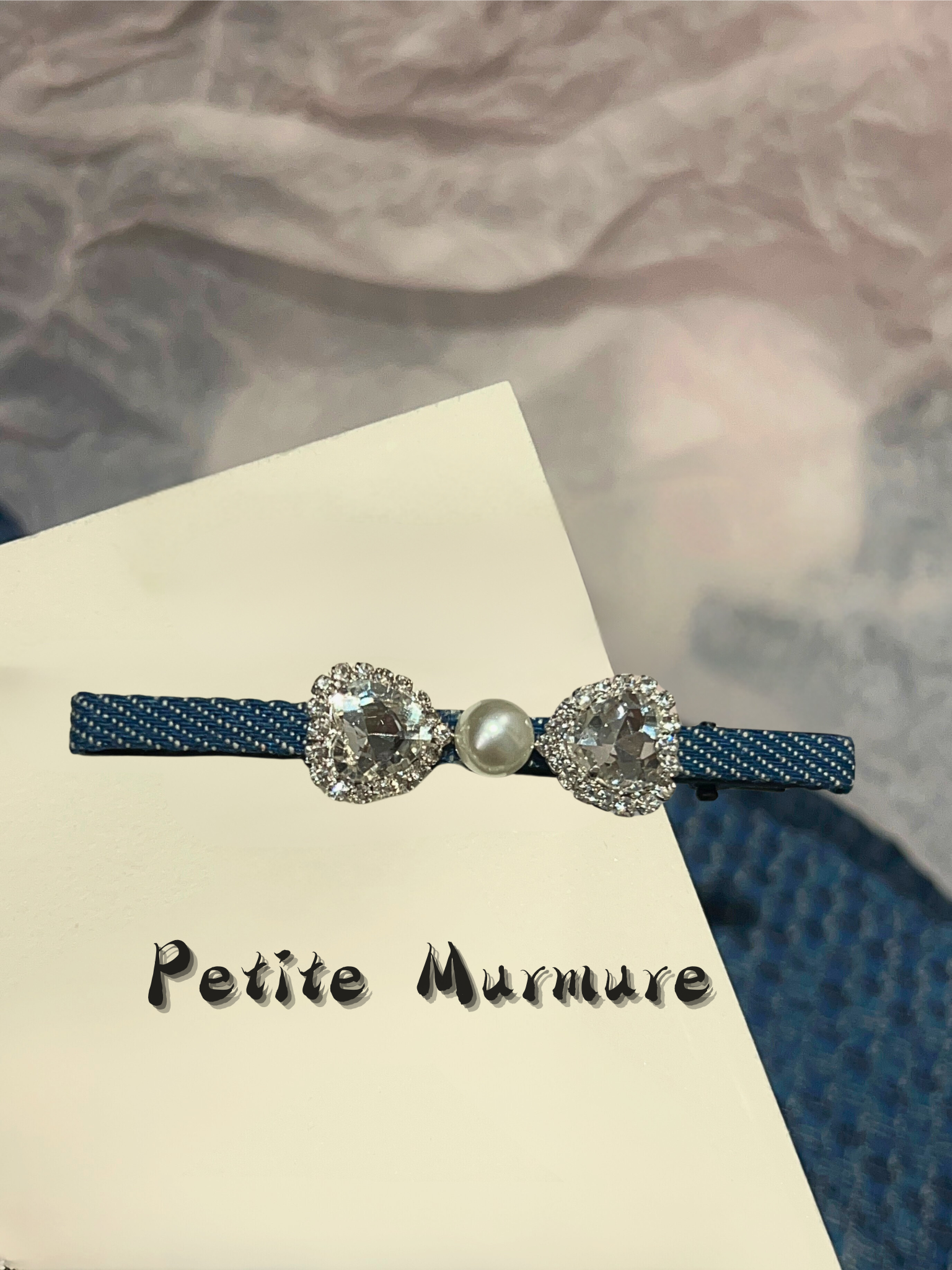 Pince à cheveux en jean Swarovski