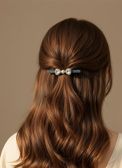 Pince à cheveux en jean Swarovski