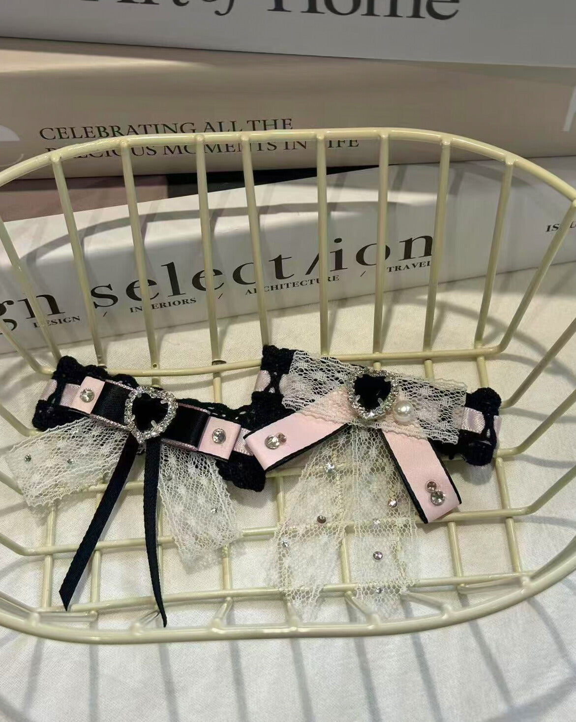 Selina Colorblock Bejewelled Sailor Bow