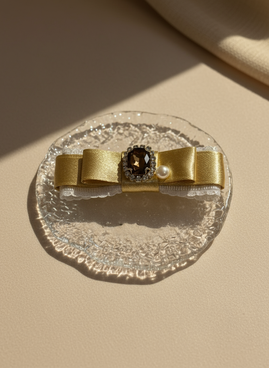 Diane Lace Bejewelled Flat Bow