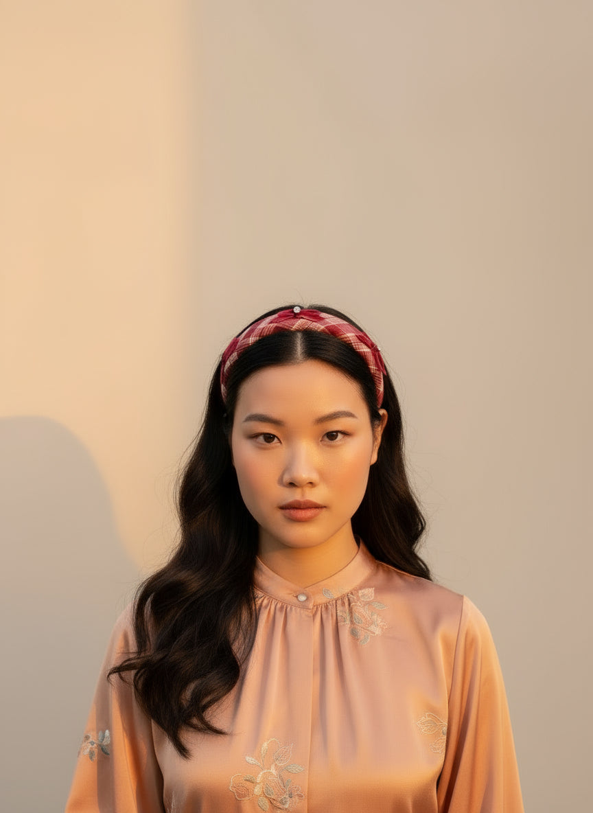 Nicole Plaid Velvet Hairband