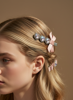 Rosa Hearted Slim Bow Clips Combo