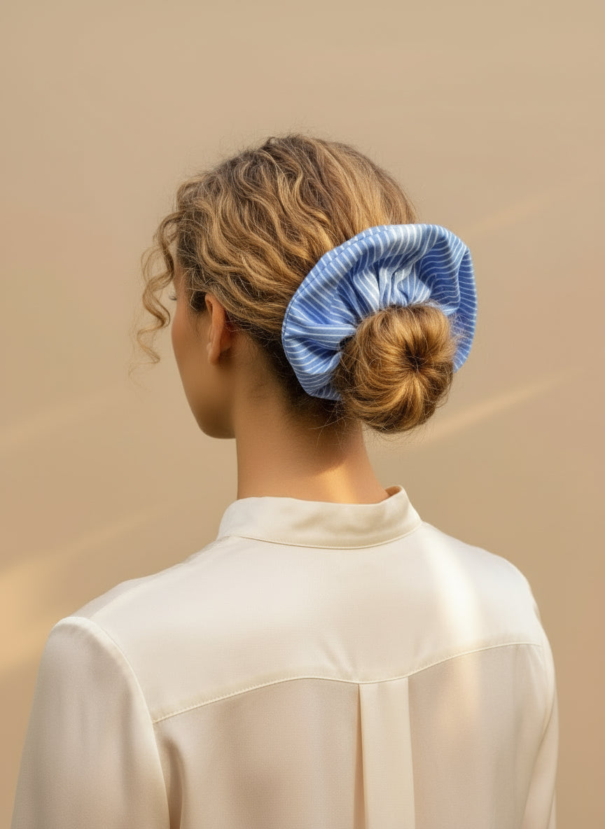 XL Una Striped Poplin Scrunchies