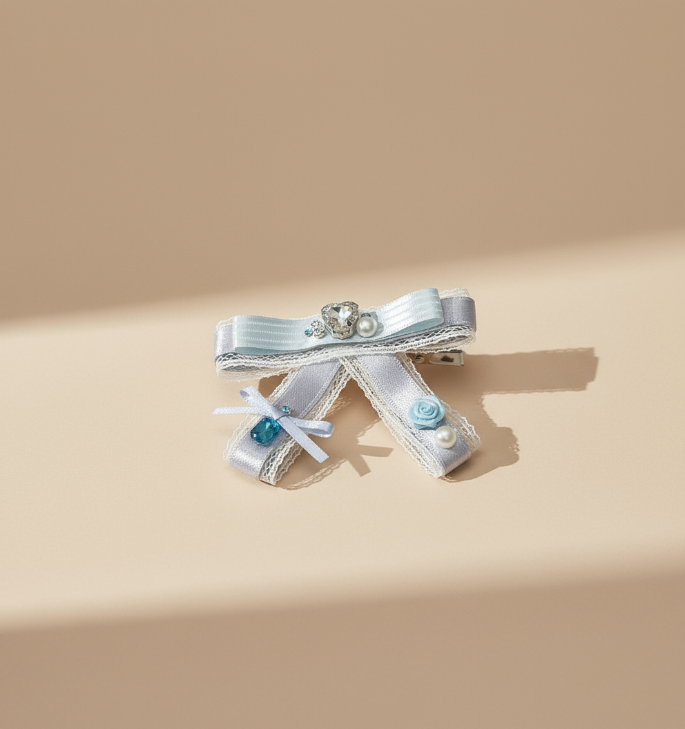 Eugenia Layered Bedazzled Flat Bow