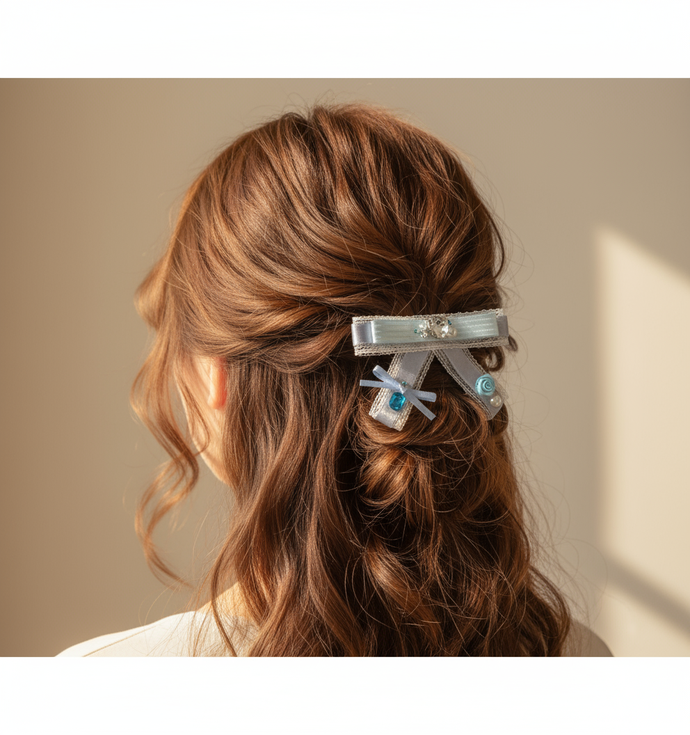 Eugenia Layered Bedazzled Flat Bow