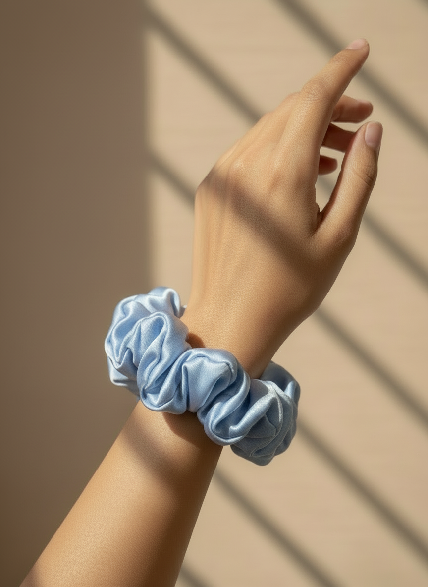 Medium Dahlia Mulberry Silk Scrunchies
