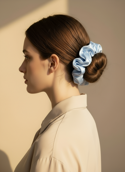 Medium Dahlia Mulberry Silk Scrunchies