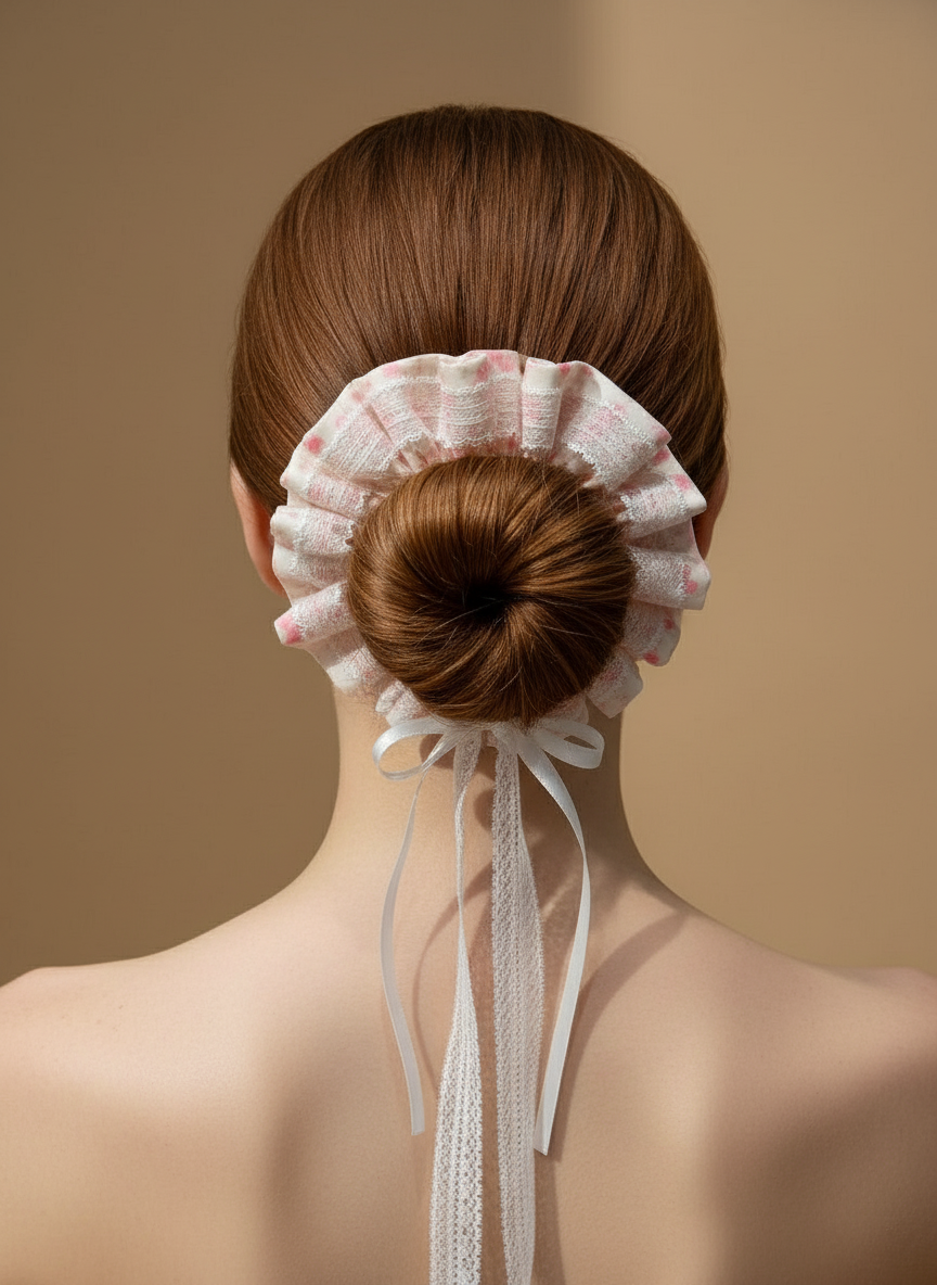 Laced Floral Scrunchies with Ribbon Bow