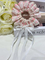 Laced Floral Scrunchies with Ribbon Bow