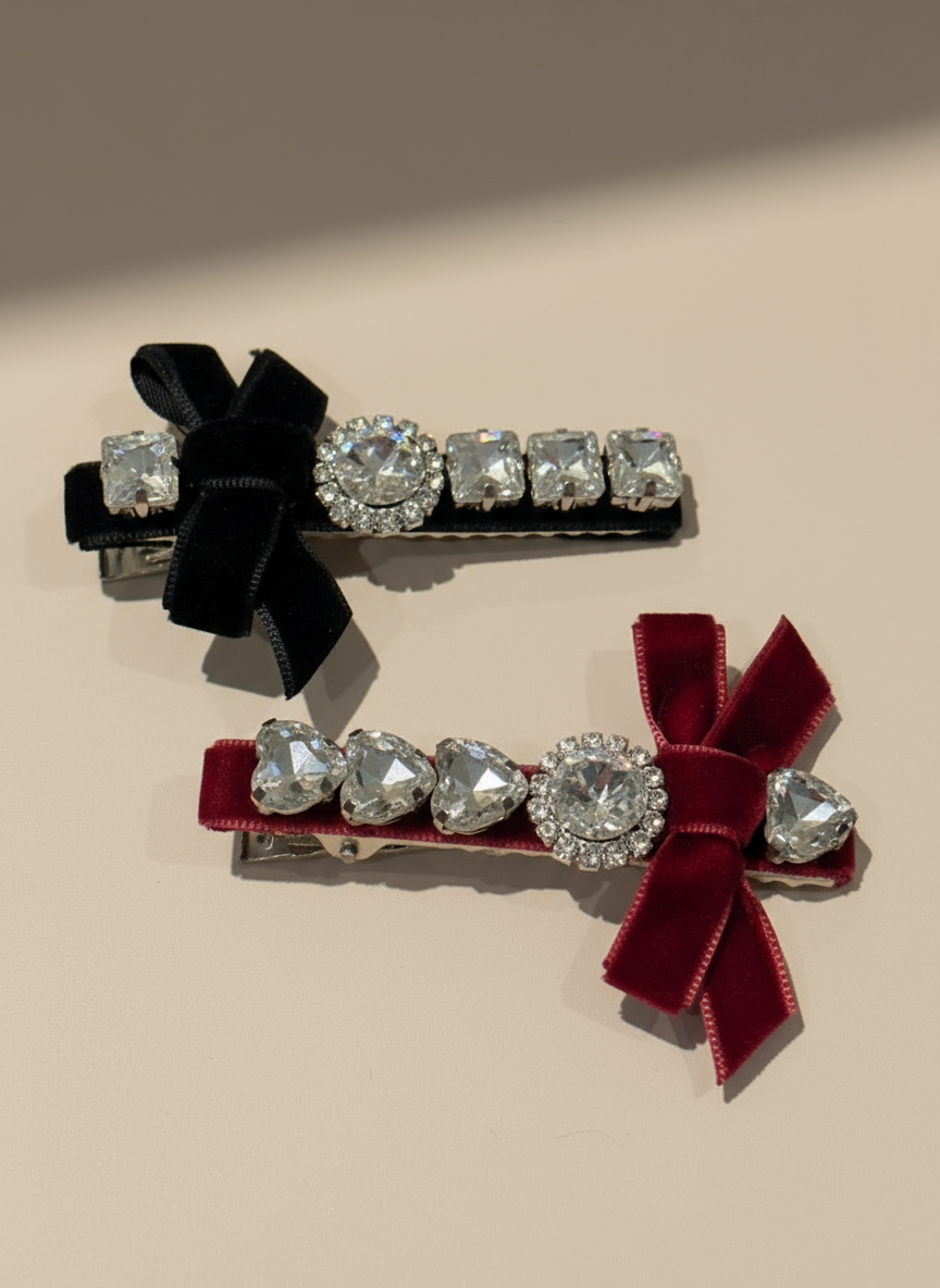 Ariel Velvet Bejewelled Clip