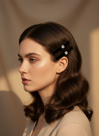 Honey Velvet Slim Bow Clip