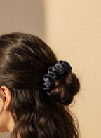 Small Dahlia Mulberry Silk Scrunchies