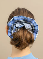 Large Blue Gingham Scrunchies