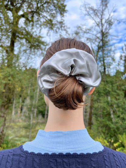X-Large Dahlia Mulberry Silk Scrunchies