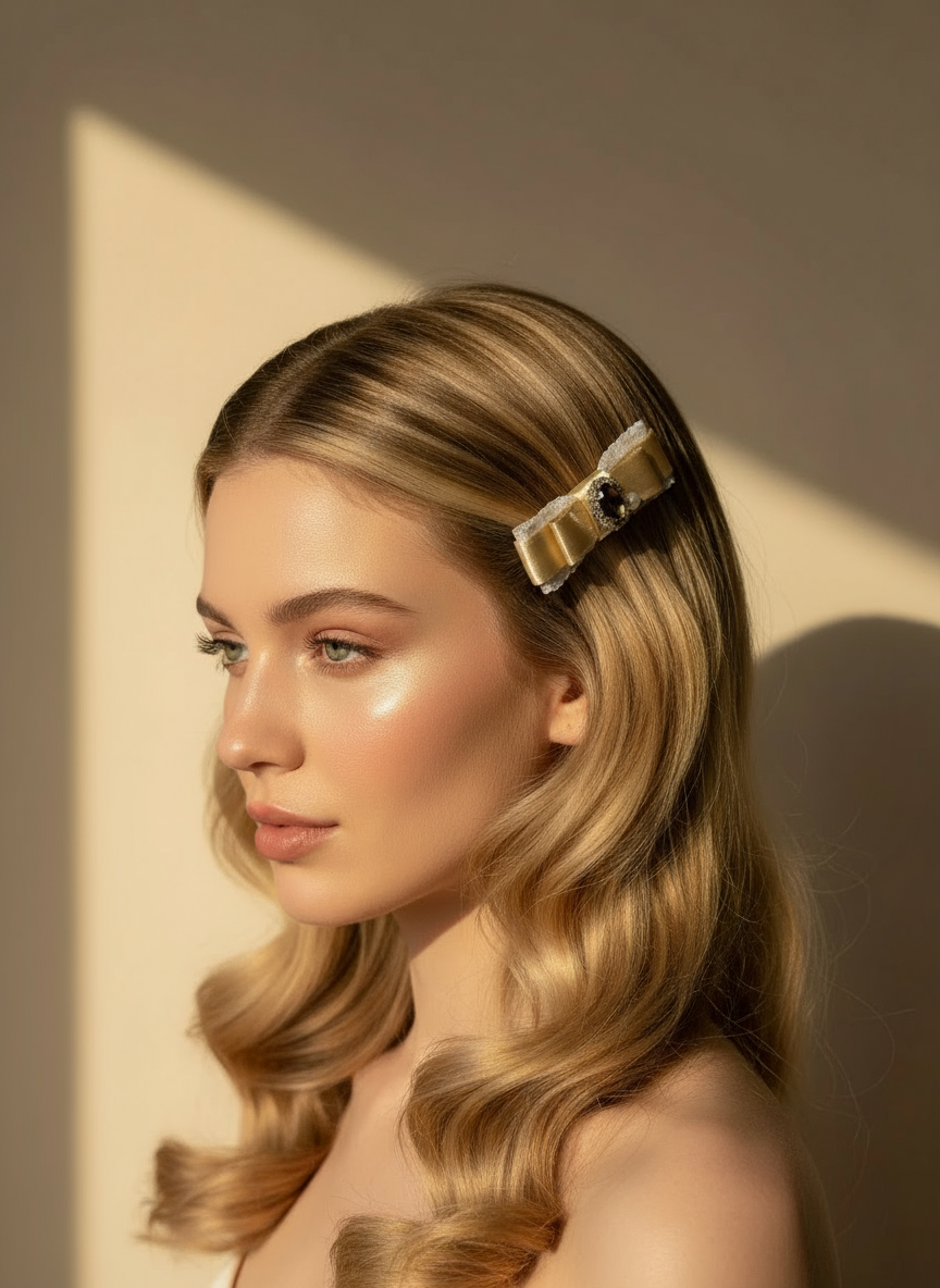 Diane Lace Bejewelled Flat Bow