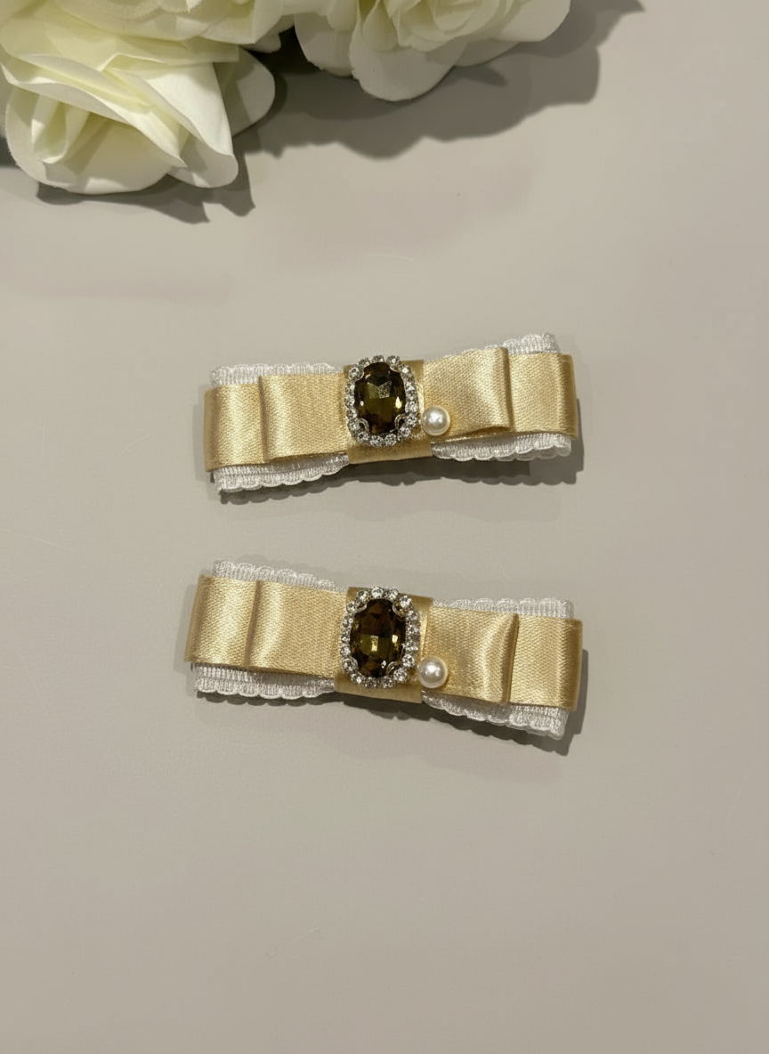 Diane Lace Bejewelled Flat Bow