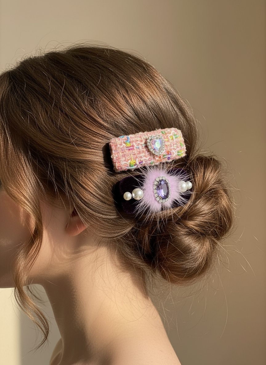 Nikki Pom Pom Velvet Bow