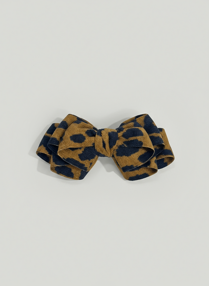 Leopard Layered Bow Barrette