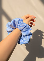Large Una Striped Poplin Scrunchie