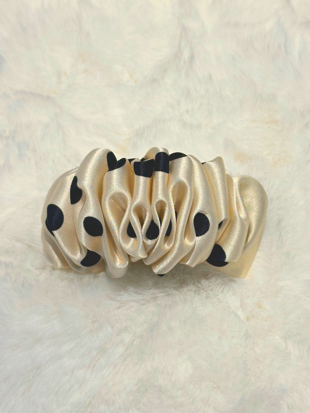 Polka Dot Silk Hair Clip