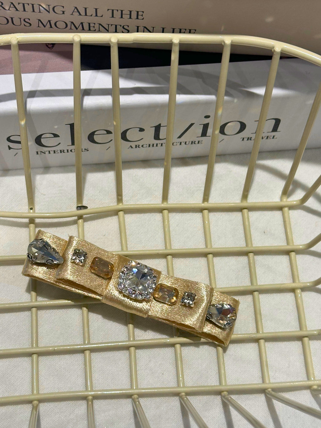 Goldie Bejewelled Flat Bow