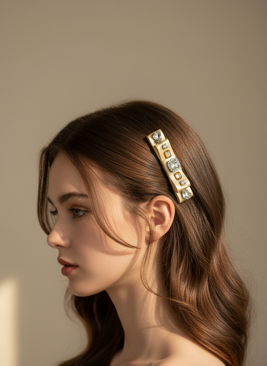 Goldie Bejewelled Flat Bow