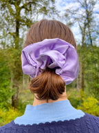 X-Large Dahlia Mulberry Silk Scrunchies