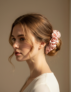 Large Dahlia Polka Mulberry Silk Scrunchies