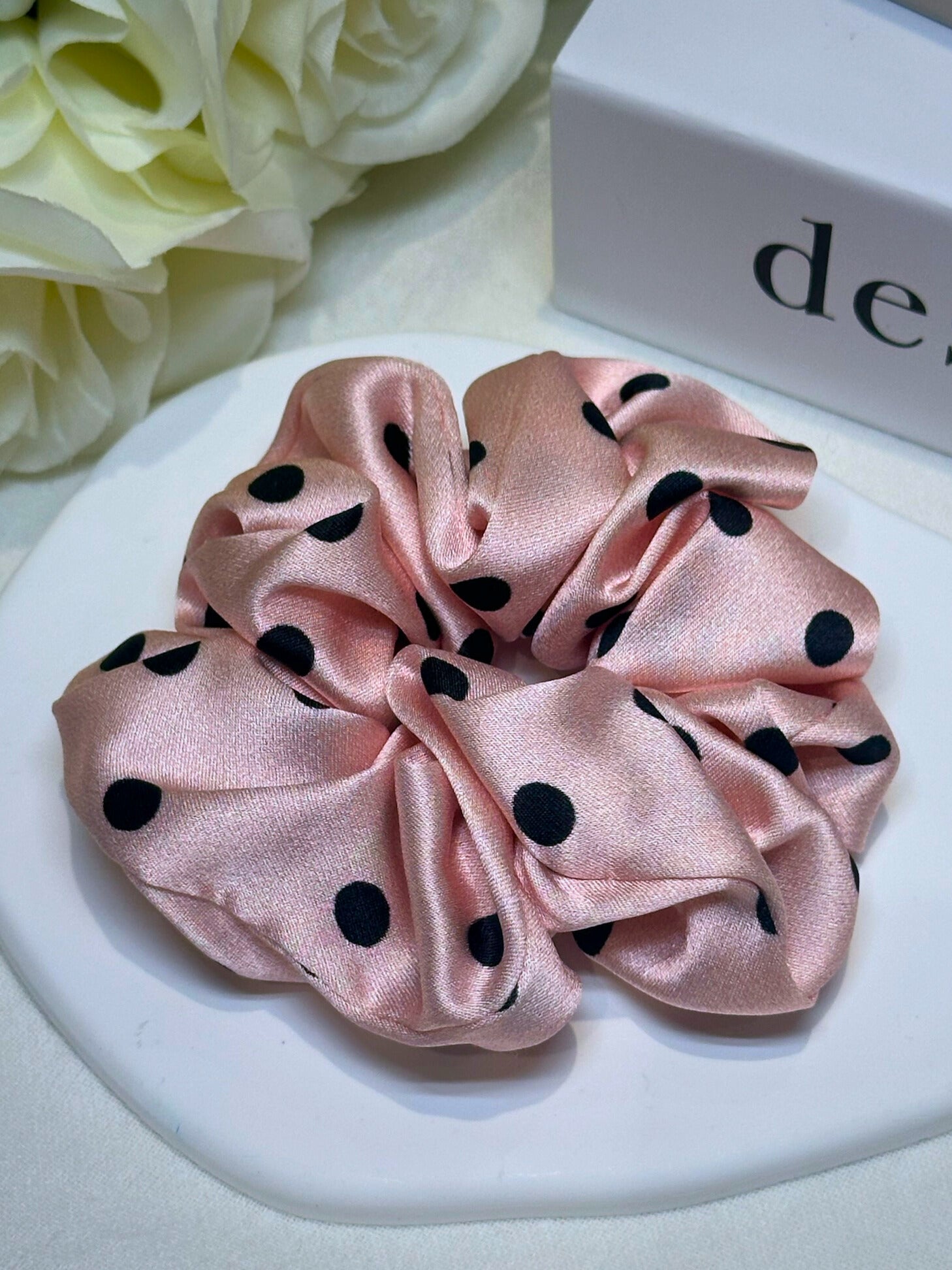 Medium Dahlia Mulberry Silk Scrunchies