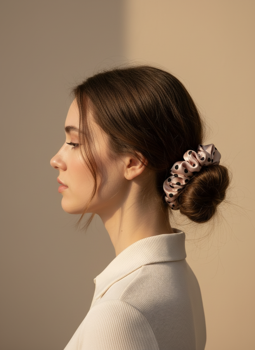Medium Dahlia Mulberry Silk Scrunchies
