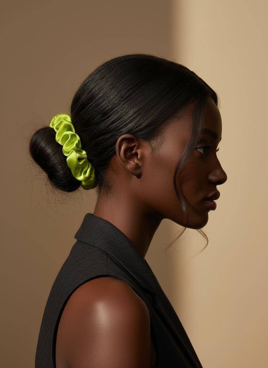 Small Dahlia Mulberry Silk Scrunchies