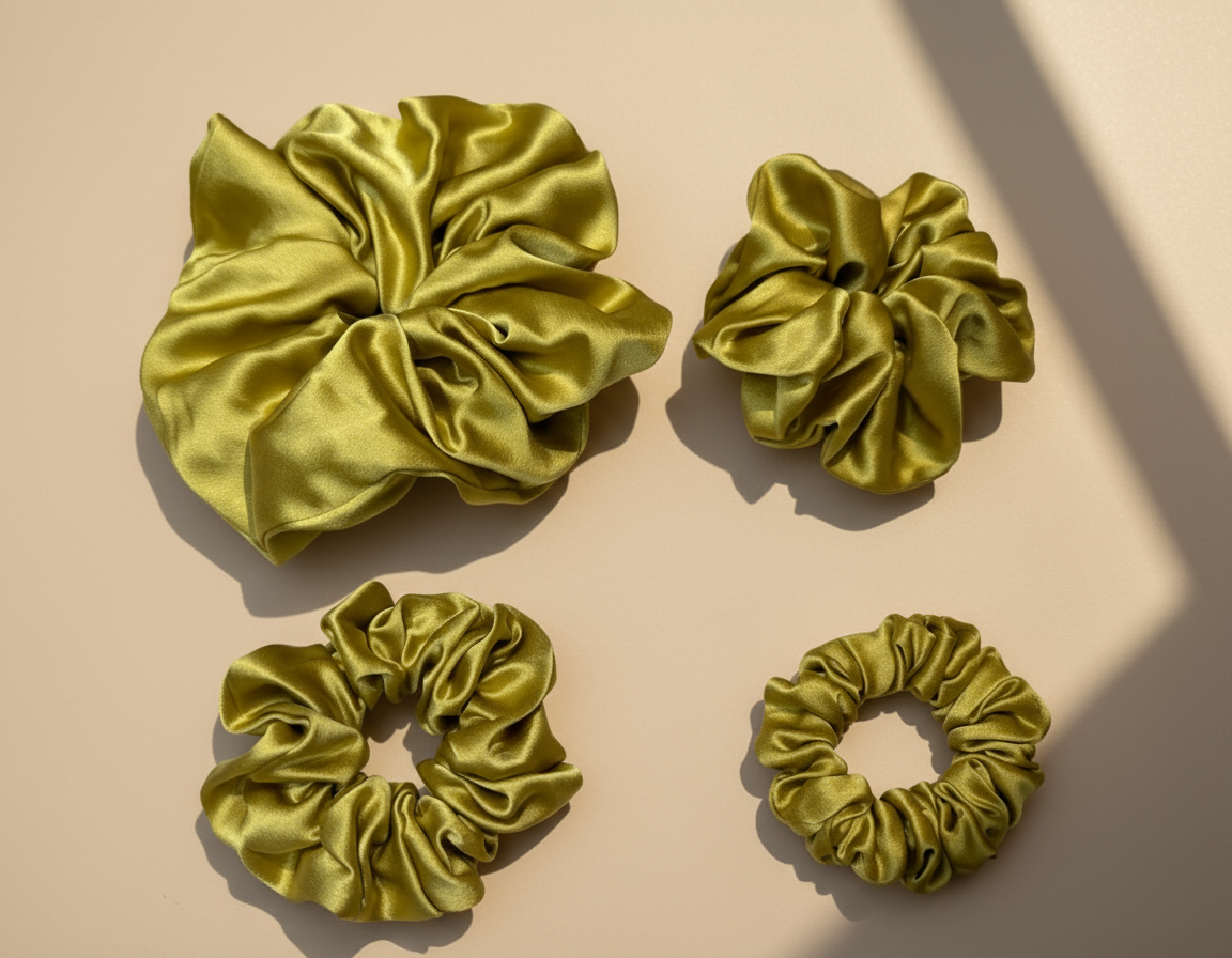 Dahlia Mulberry Silk Scrunchies Package