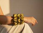 Dahlia Mulberry Silk Scrunchies Package