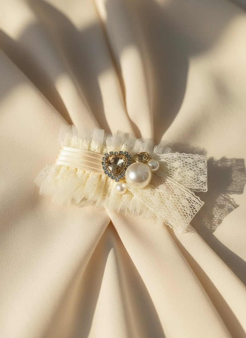 Julianne Ruffled Lace Flat Bow