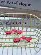 Flamingo Crisscross Bow Clip