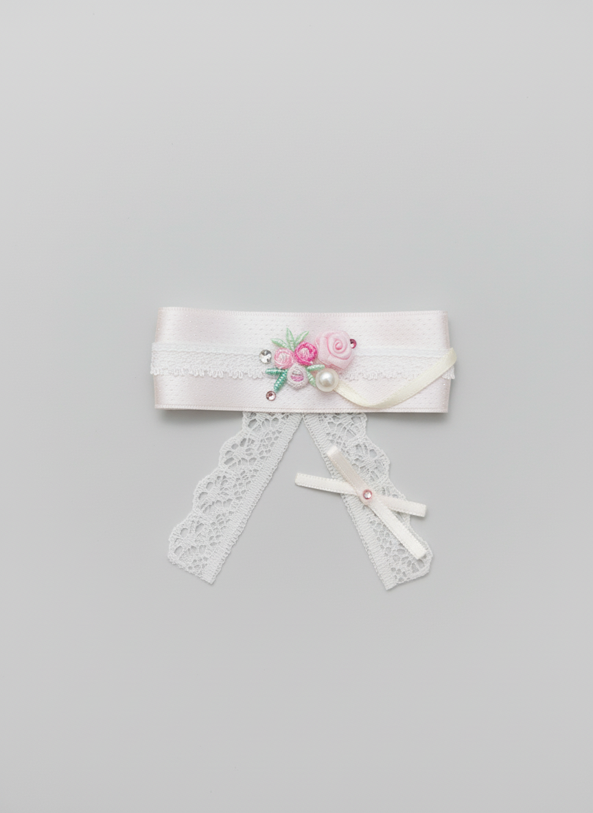 Trina Embroidery Flat Bow Clip