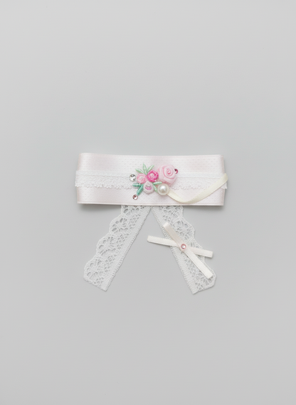 Trina Embroidery Flat Bow Clip