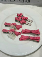 Flamingo Crisscross Bow Clip