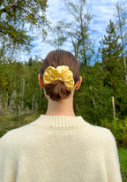 Large Dahlia Polka Mulberry Silk Scrunchies