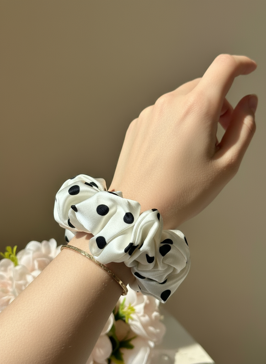 Medium Dahlia Mulberry Silk Scrunchies